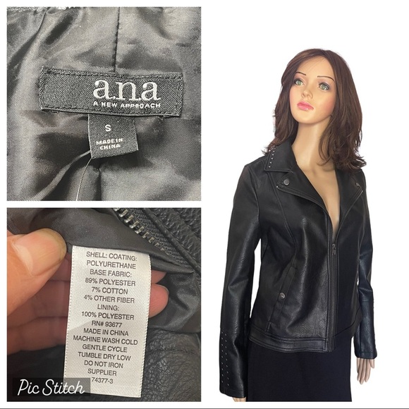 a.n.a Jackets & Blazers - New Ana a new aprobach black leather jacket size small